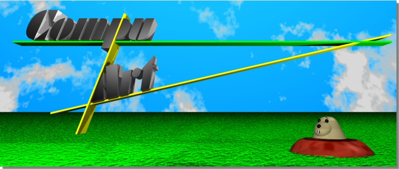 Het logo van Compuart in 3d